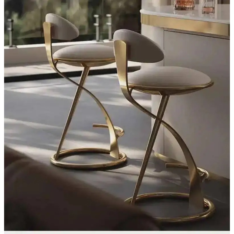 Commercial Kitchen Lighting Design - Stainless Steel Bar Stool with Backrest,