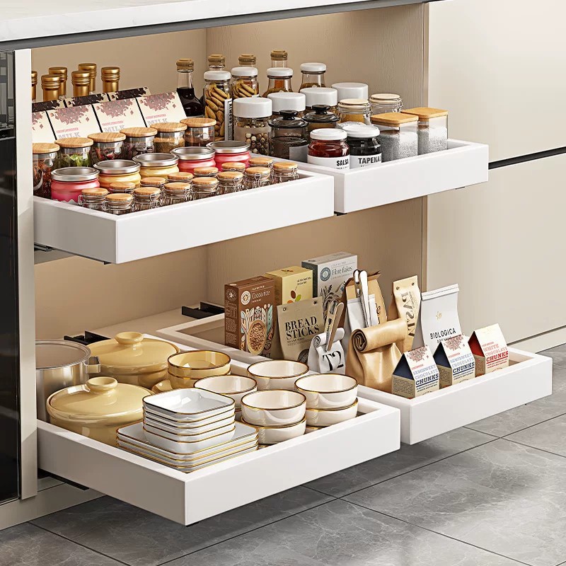Commercial Kitchen Swing Door - 1-2Pcs Kitchen Storage Rack with Slide