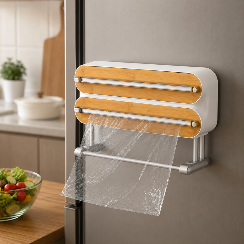Commercial Kitchen Utensil Organizer - Magnetic Food Wrap Cutter Dispenser Cling