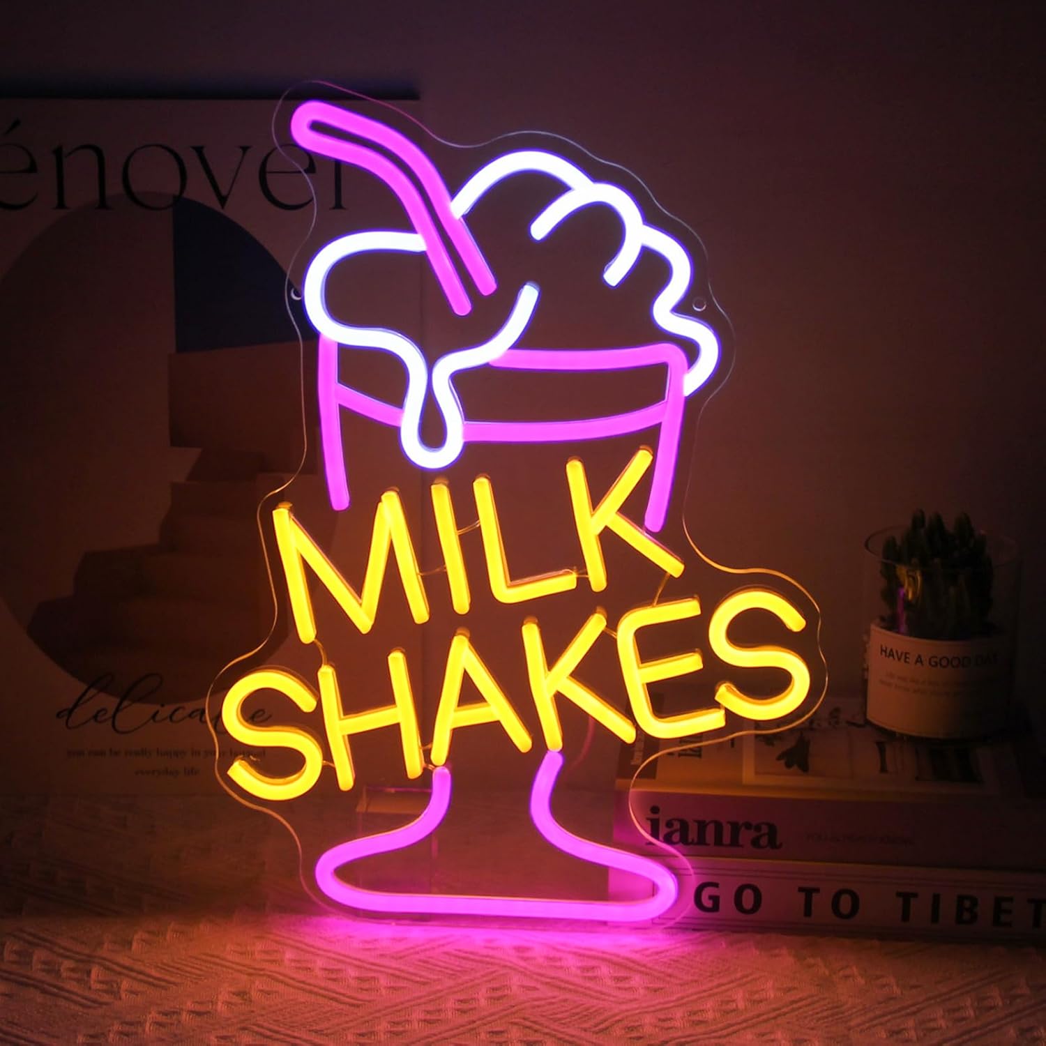 Commercial Kitchen Walls - Milk Shakes Neon Sign LED Wall