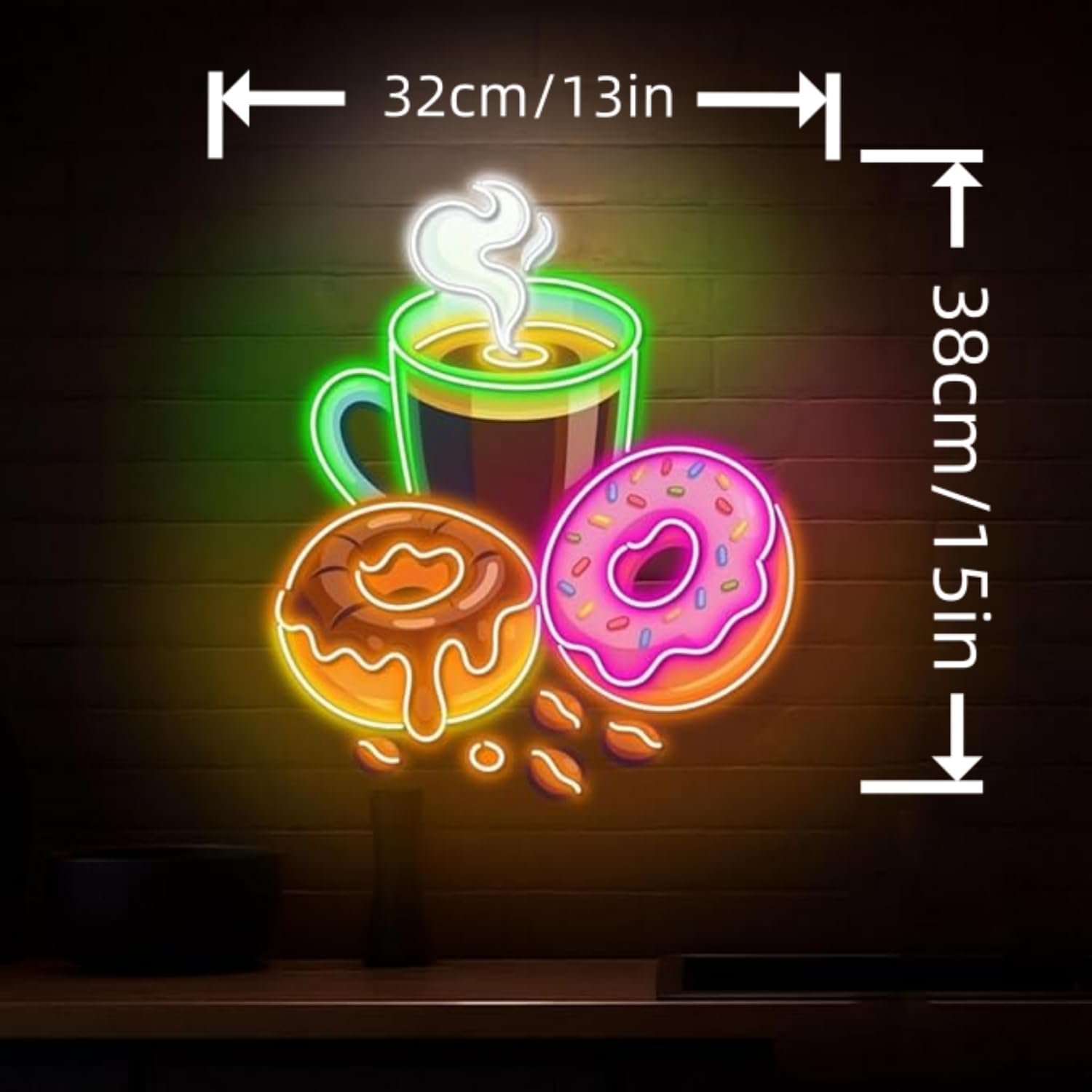Donuts LED Neon Sign USB Power - Commercial Kitchen Walls 评论和价格