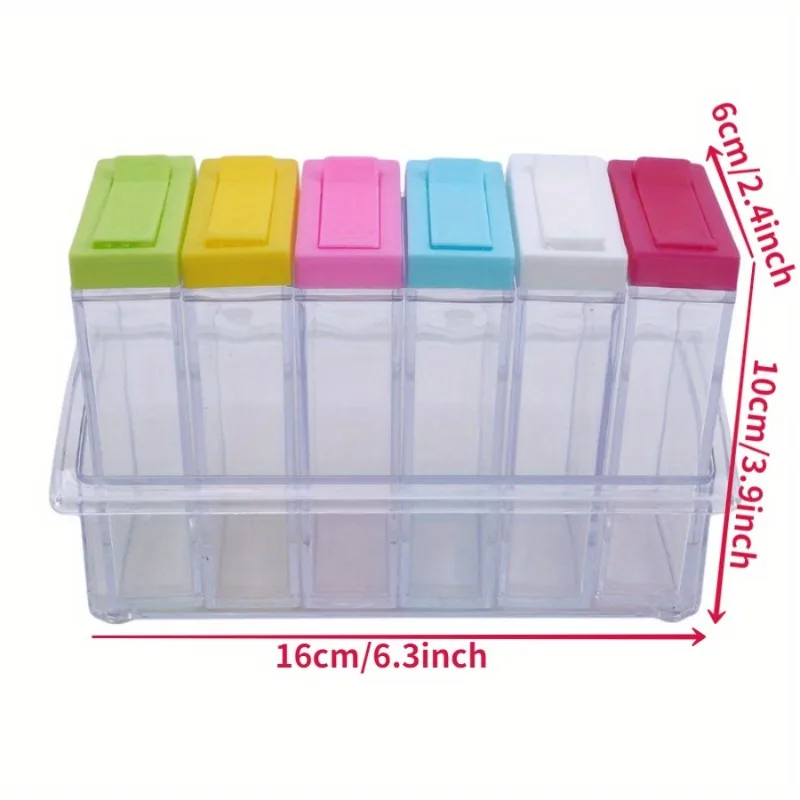 Transparent Seasoning Six Grid - Commercial Kitchen Utensil Organizer 评论和价格