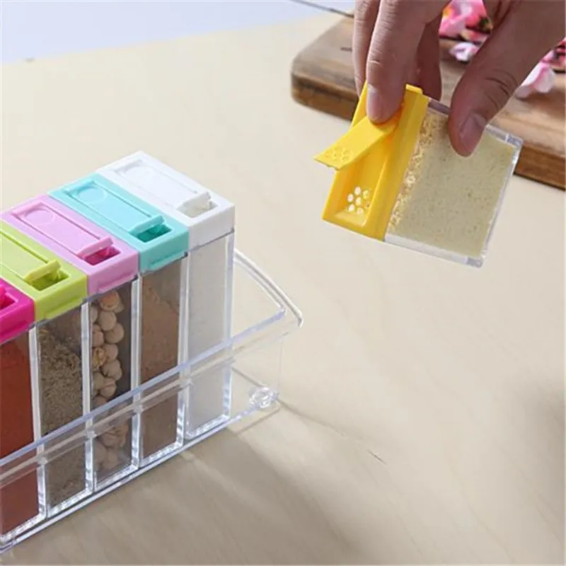Transparent Seasoning Six Grid - Commercial Kitchen Utensil Organizer 评论和价格