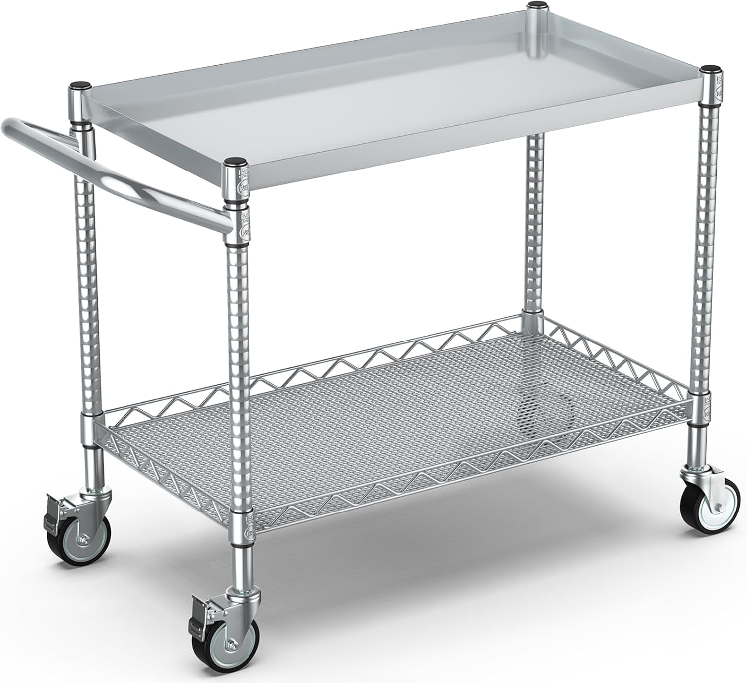 2-Tier Silver Metal Rolling Ut - Commercial Kitchen Warehouse 评论和价格