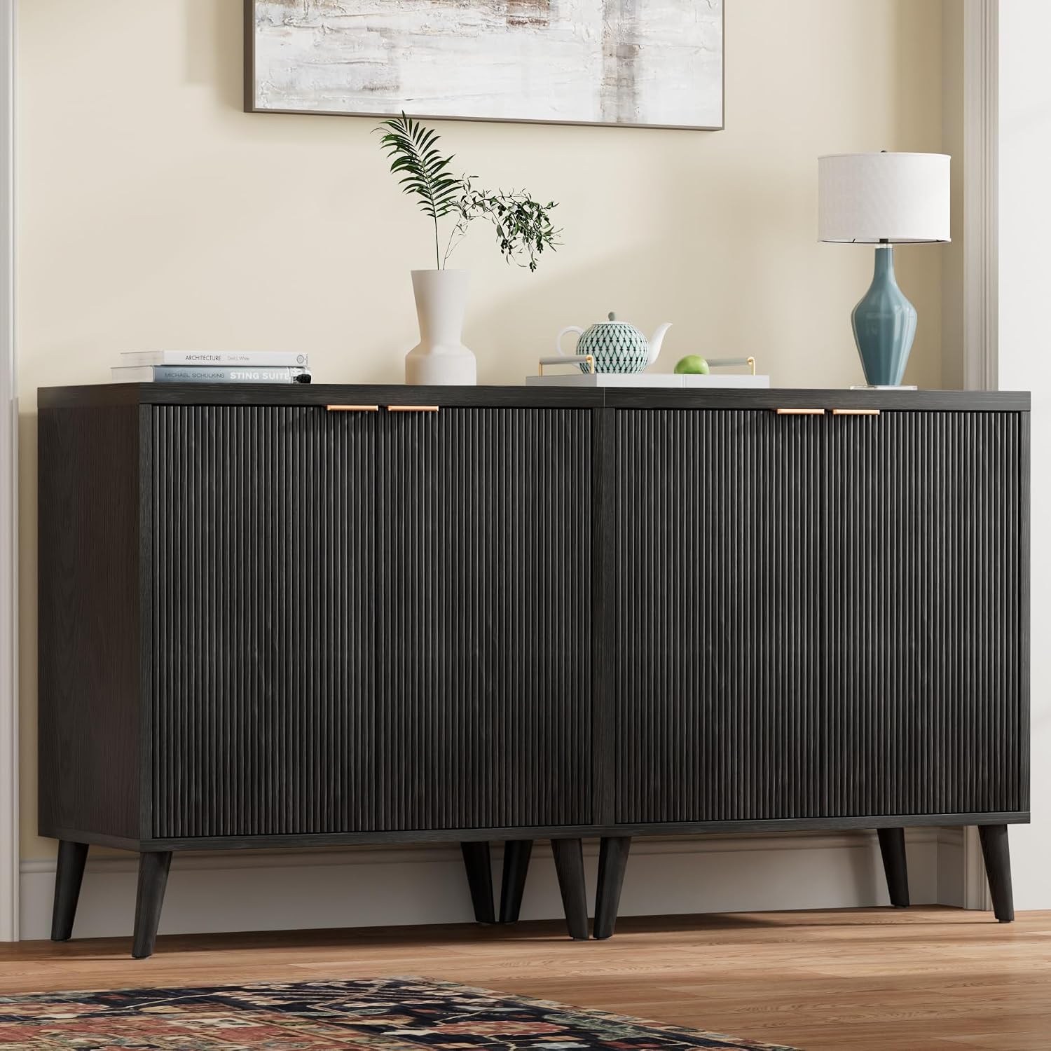 Fluted Buffet Cabinet With Sto - Commercial Kitchen Table 评论和价格