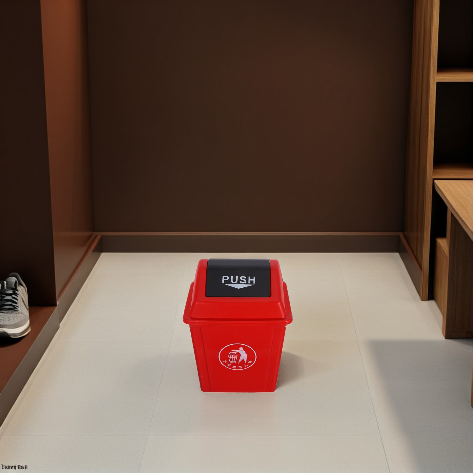 Plastic Swing Lid Trash Can Re - Commercial Kitchen Garbage Can 评论和价格