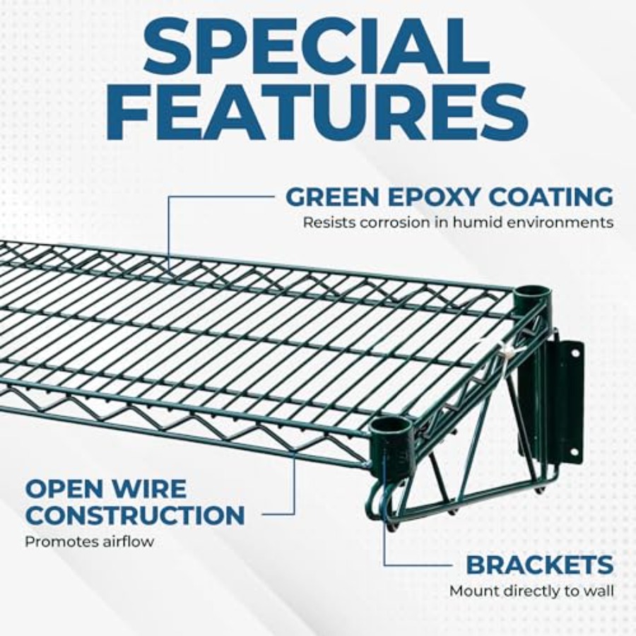48x14 Epoxy-Coated Green Wire  - Commercial Kitchen Walls 评论和价格