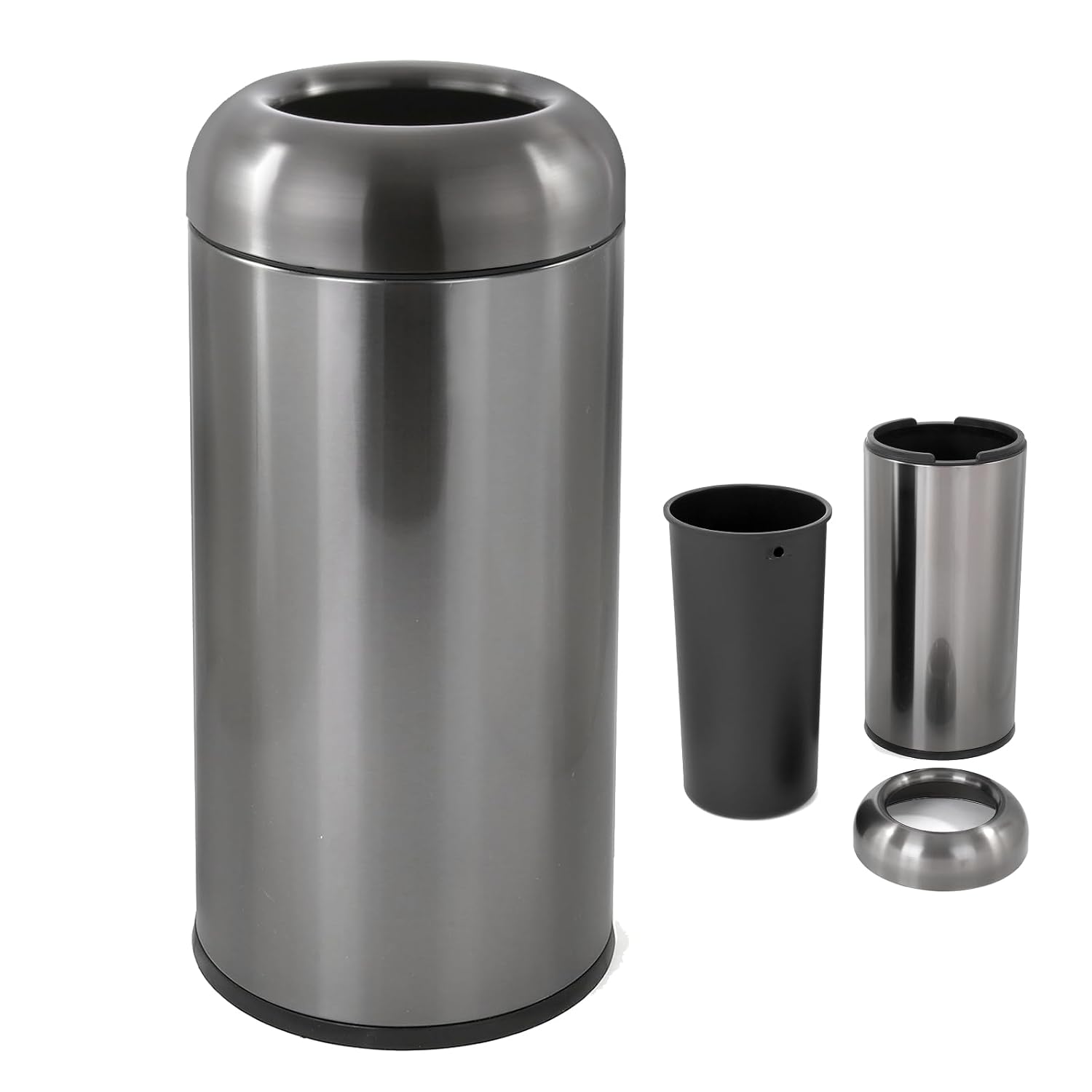 Dark‑Silver 16 Gallon Large Co - Commercial Kitchen Garbage Can 评论和价格