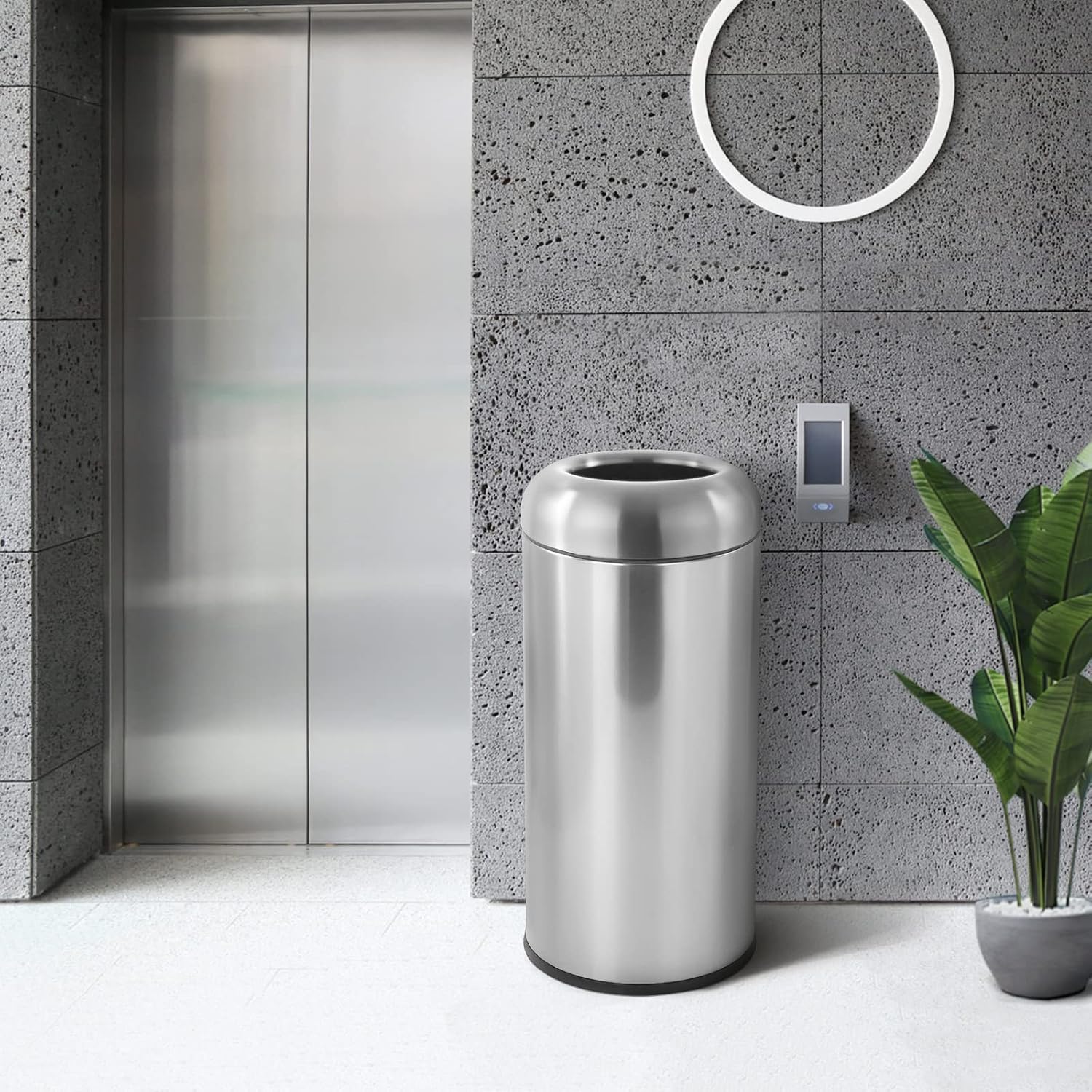 Large Stainless Steel Open‑Top - Commercial Kitchen Garbage Can 评论和价格