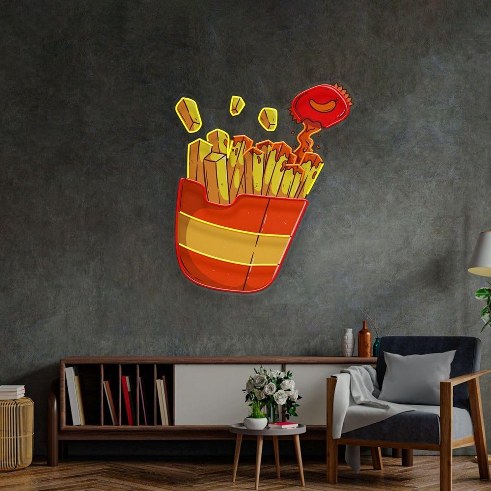 Custom French Fries Neon Sign  - Commercial Kitchen Walls 评论和价格