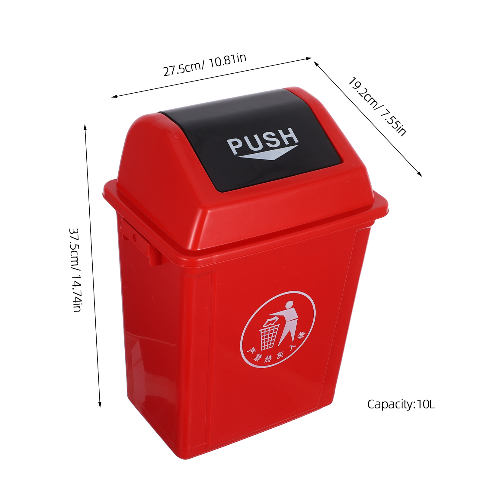 Swing Top Trash Can Red Plasti - Commercial Kitchen Garbage Can 评论和价格