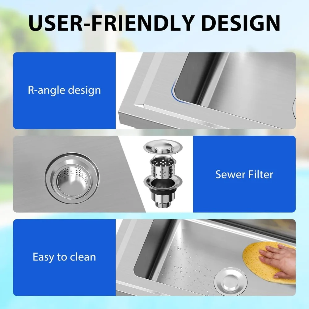 Stainless Steel Sink, 36x21x40 - Commercial Kitchen Worktops 评论和价格